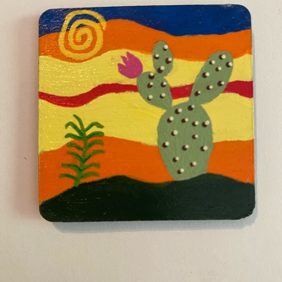 Hand painted cactus magnets set of 2 - Picture 6 of 6